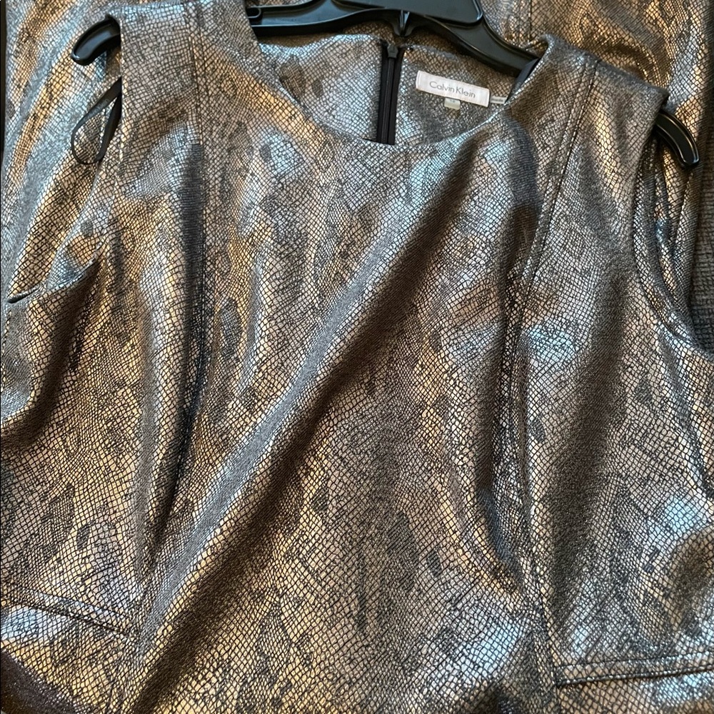 Calvin Klein Python Leather Looking Dress Nwot Si… - image 2